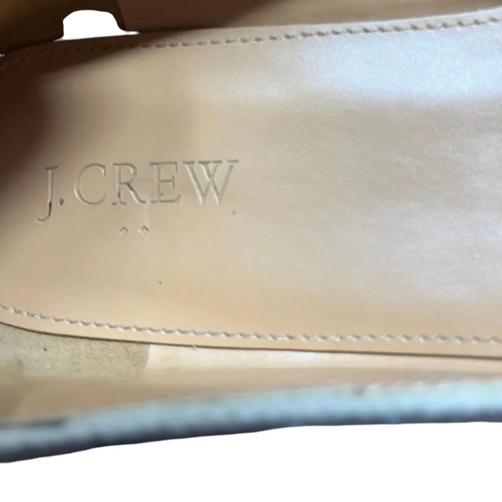 J.Crew Flats Shoes Women's Size 11 Beige Canvas Palm Tree Coconut Espadrille